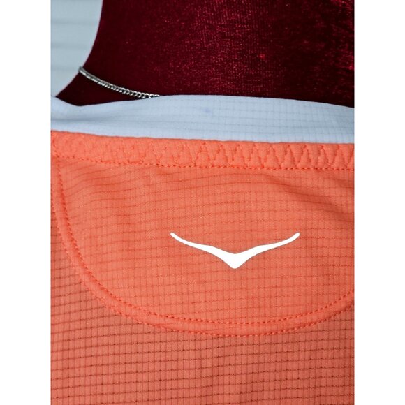 Hoka One One Women's Orange/White Sleeveless Running Glide Tank Top Size L 122 - Picture 8 of 11
